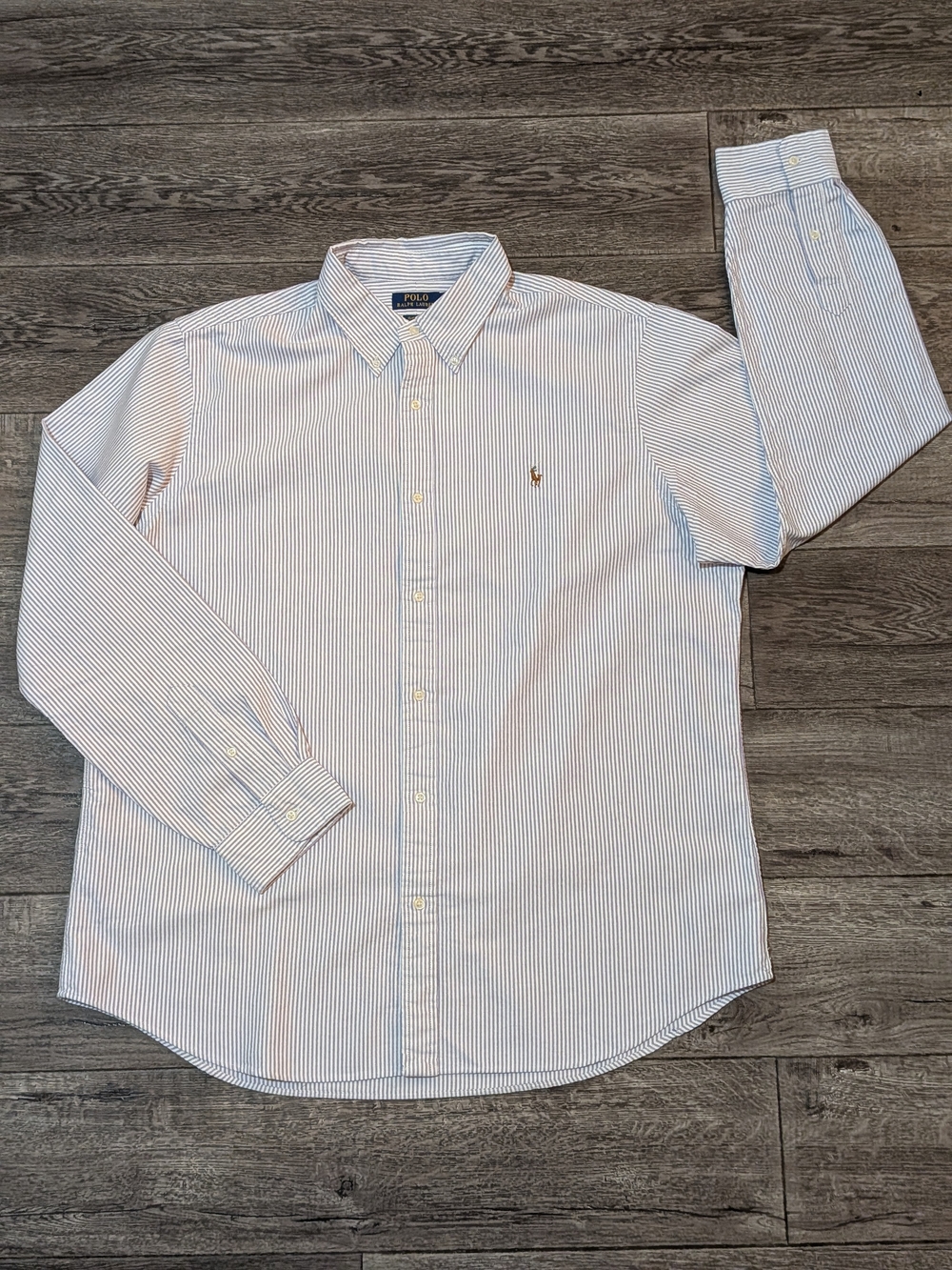 NWT Polo Ralph Lauren Men’s 2XL White/Purple Stripe Cotton Classic Fit Shirt